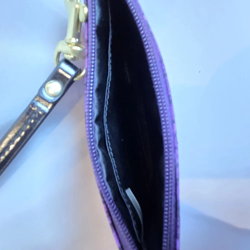 Coach Purple Quilted‎ Wristlet Clutch - Picture 4 of 8